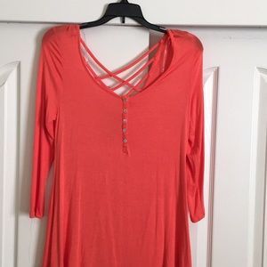 Crisscross mid sleeve top